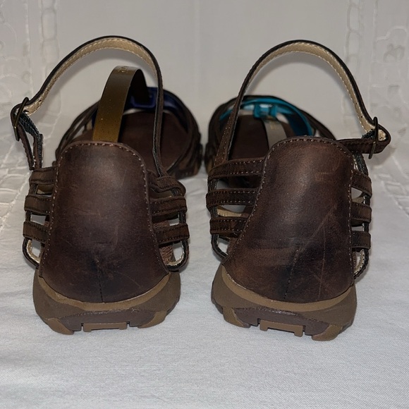 Skechers Leather Strappy Flat Sandals Brown. Womens . S. 8 1/2. - Picture 7 of 11
